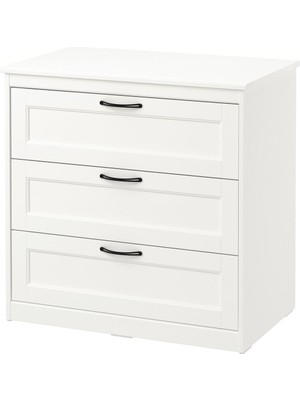 3 Çekmeceli Şifonyer, Beyaz, 82X81 cm