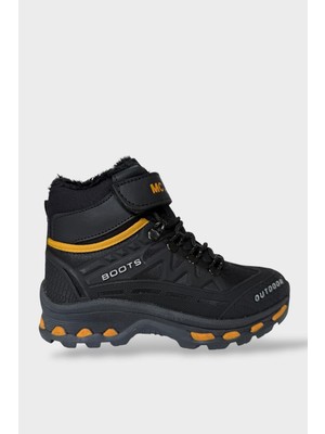 Çocuk Içi Kürklü Fermuarlı Outdoor Bot Siyah - Sarı