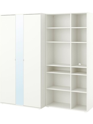 Dolap Kombinasyonu, Beyaz, 200X57X200 cm