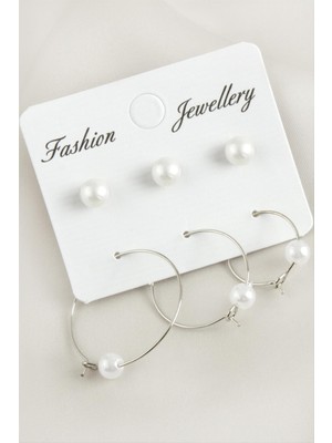 6 Adet Inci Halka Küpe 2,5 cm