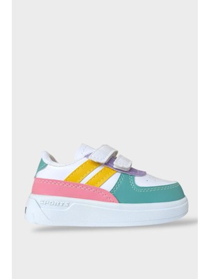 Işıklı Unisex Rahat Hafif Çocuk Spor Ayakkabı Beyaz - Lila