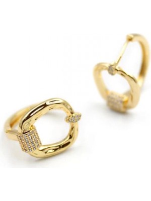 MiraLive Taşlı Küpe - Altın