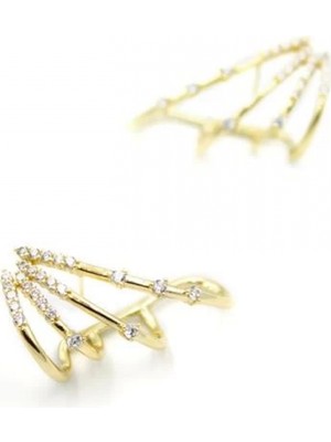 MiraLive Taşlı Küpe - Altın