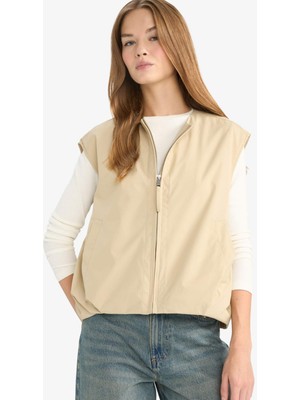 DeFacto Regular Fit Dik Yaka Twill Yelek F9440AX25AU