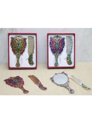 Kelebek Ayna ve Tarak Seti Küçük Boy