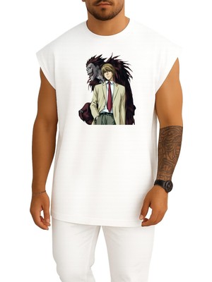 Oversize Light Yagami Ryuk Death Note Anime Göğüs Tasarımlı Atlet
