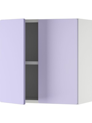 Çocuk Duvar Dolabı, Beyaz-Lila, 60X32X60 cm