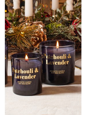 Glam Patchouli Kokulu 2'li Mum Seti Lacivert 120 gr - 200 gr