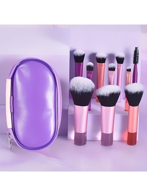 Seyahat Boy 10'lu Makyaj Fırçası Seti, Pratik ve Şık Tasarım