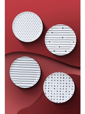 Çok Renkli 4 Parça 15 cm Tabak Seti, Şık ve Kullanışlı Ev Düzeni Aksesuarı