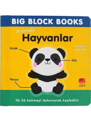 Uçan Fil Yayınları Big Block Books: Hayvanlar (Animal) - (İngilizce İlk 50 Kelime)