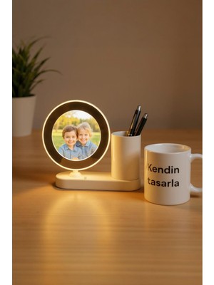 Kişiye Özel Kalemlikli Yuvarlak Sihirli Ayna, 17X20CM, Kişiselleştirilebilir