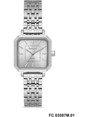 Ferrucci FC03587M.01 Gümüş Renk Köşeli 24 mm Kadın Kol Saati