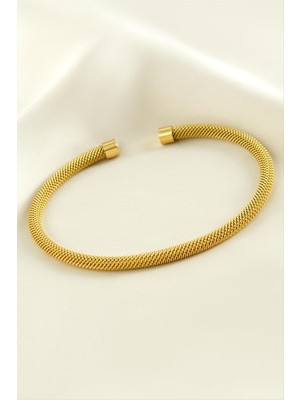 Silindir Lüks Çelik Kelepçe Bileklik