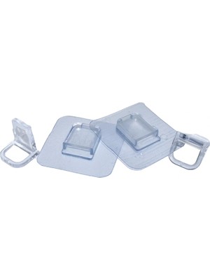 4 Parça Raf Ayak Aparatı Şeffaf Pvc Yapışkanlı (4887)