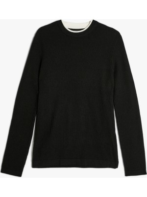 Koton Triko Kazak Basic Bisiklet Yaka Pamuklu Uzun Kollu