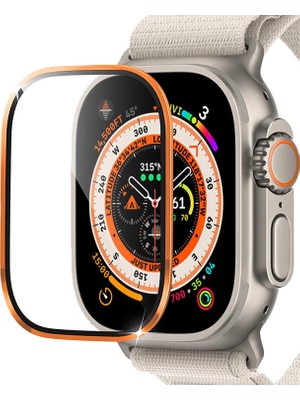 Microsonic Apple Watch Ultra 3 Tam Kaplayan Cam Ekran Koruyucu V2 Turuncu
