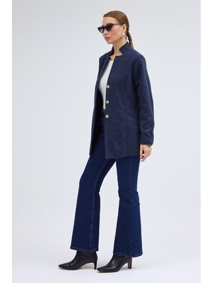 Tasarım Yaka Kısa Boy Kaşe Kaban