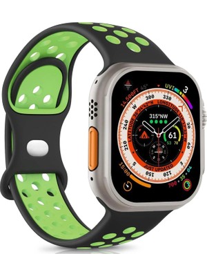 Microsonic Apple Watch Ultra 3 Kordon Rainbow Band Siyah Yeşil