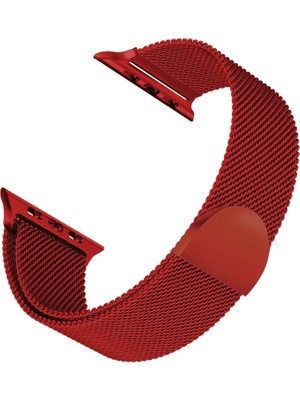 Microsonic Apple Watch Se 3 40MM Kordon Luxe Metal Twist Koyu Kırmızı