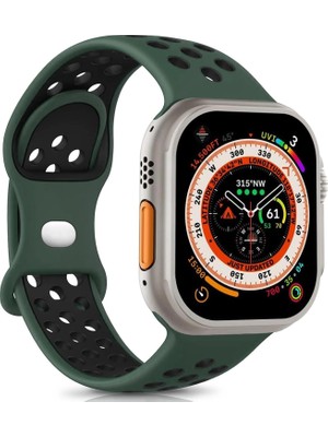 Microsonic Apple Watch Ultra 3 Kordon Rainbow Band Yeşil Siyah