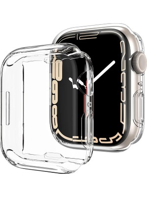 Microsonic Apple Watch Series 11 46MM Kılıf 360 Full Round Soft Silicone Şeffaf
