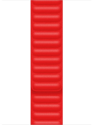 Microsonic Apple Watch Ultra 3 Kordon Leather Link Band Kırmızı
