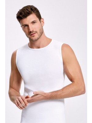Erkek %100 Pamuklu Ribana 2'li Bisiklet Yaka Kolsuz Body Q2IK1L1KK7E.2LI