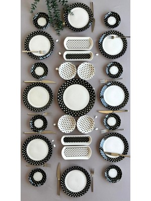 Elegance Puantiye 8 Kişilik 25 Parça Kahvaltı Takımı