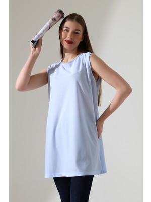 Tals Moda KADIN BİSİKLET YAKA SIFIR KOL TUNİK VE ATLET
