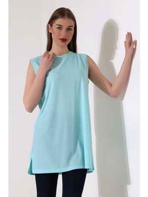 Tals Moda KADIN BİSİKLET YAKA SIFIR KOL TUNİK VE ATLET