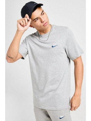 Nike Sportswear Club Men's T-Shirt Erkek Pamuklu Tişört Gri
