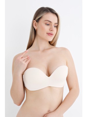 Nbb Ekru Askısız Straplez Destekli Sütyen