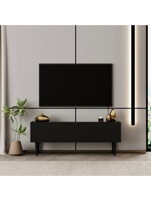 Capella Tv Ünitesi Mdf 120 cm Ayaklı Kapaklı Raflı