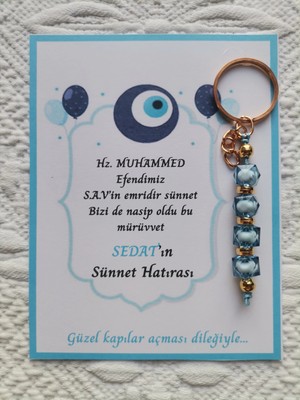 64 Adet Kişiye Özel Hz Muhammed S.a.v'in Emridir Yazılı Sünnet Hatırası Hediyelik Anahtarlık