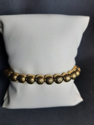Mryart Altın Sarısı Doğal Hematit Taşı Bileklik Unisex