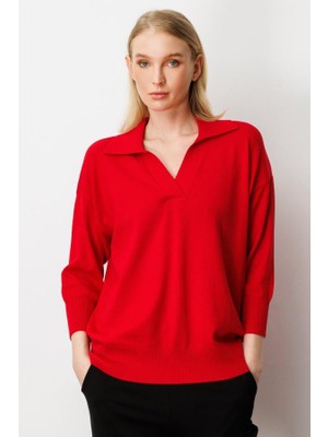 65301 Onteks Truvakar Kol Patlı Polo Yaka Bluz