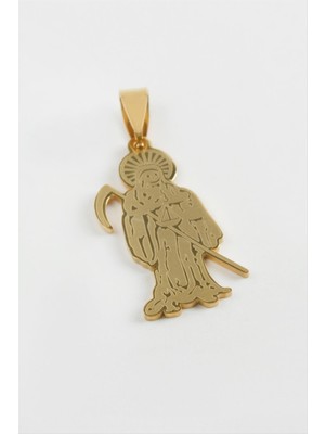 Zengezur Azrail Çelik Kolye Ucu 3 Cm-Sarı