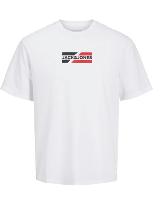 Jack & Jones Bisiklet Yaka Logo Baskili Tisört - Corp