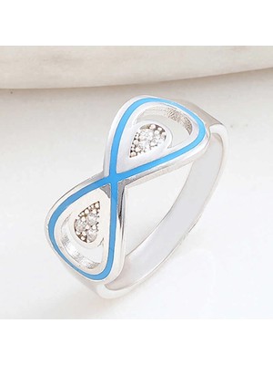 Gümüş Zirkon Taşlı Sonsuzluk Kadın Yüzük