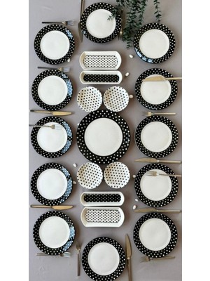 Elegance Puantiye 12 Kişilik 21 Parça Kahvaltı Takımı