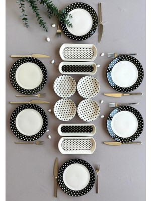Elegance Puantiye 6 Kişilik 14 Parça Kahvaltı Takımı