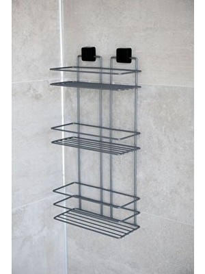 Ömür Boyu Paslanmaz Yapışkanlı Banyo Rafı, Banyo Düzenleyici, Banyo Organizer, Şampuan Rafı