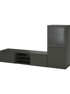 Tv Ünitesi, Koyu Gri, 240X42X129 Cm, Sındvık/västervıken, Çıt Çıt Raylı