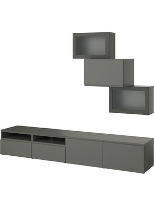 Tv Ünitesi, Koyu Gri, 240X42X190 Cm, Västervıken/sındvık, Fren Raylı