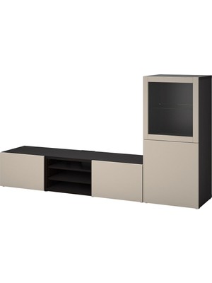 Tv Ünitesi, Venge-Açık Gri-Bej, 240X42X129 Cm, Lappvıken/sındvık, Fren Raylı