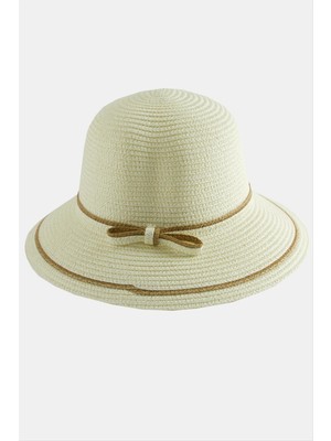 Zengezur Fiyonglu Hasır Şapka-Kiremit