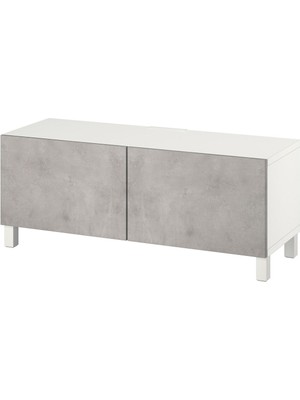 Tv Sehpası, Beyaz-Açık Gri, 120X42X48 Cm, Kallvıken