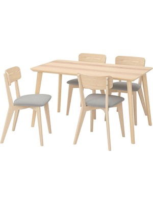 Mutfak Masası Takımı, Dişbudak-Tallmyra Beyaz Siyah, 4 Sandalyeli