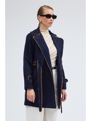 Kaban ve Kemer Kaşe Kadın Şık Yaka